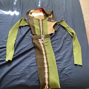 Hera Collection Green and Tan Skirt Set